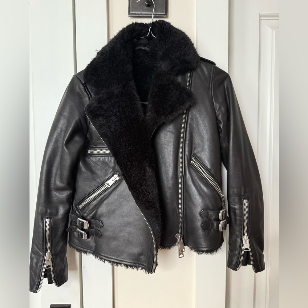 All Saints Black Leather Jacket